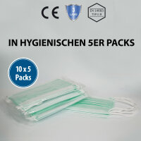 Medizinische Gesichtsmaske Typ IIR, 10x5er Pack, mint