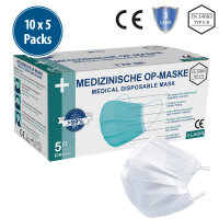 Medizinische Gesichtsmaske Typ IIR, 10x5er Pack, grau