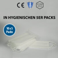 Medizinische Gesichtsmaske Typ IIR, 10x5er Pack, grau
