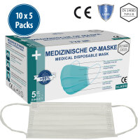 Medizinische Gesichtsmaske Typ IIR, 10x5er Pack, grau