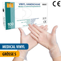 Vinyl-Medical "S" Handschuhe, 100 St./Box,...